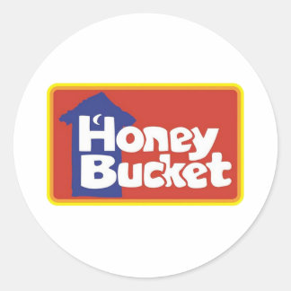 HONEY BUCKET OUTHOUSE LOGO CLASSIC ROUND STICKER