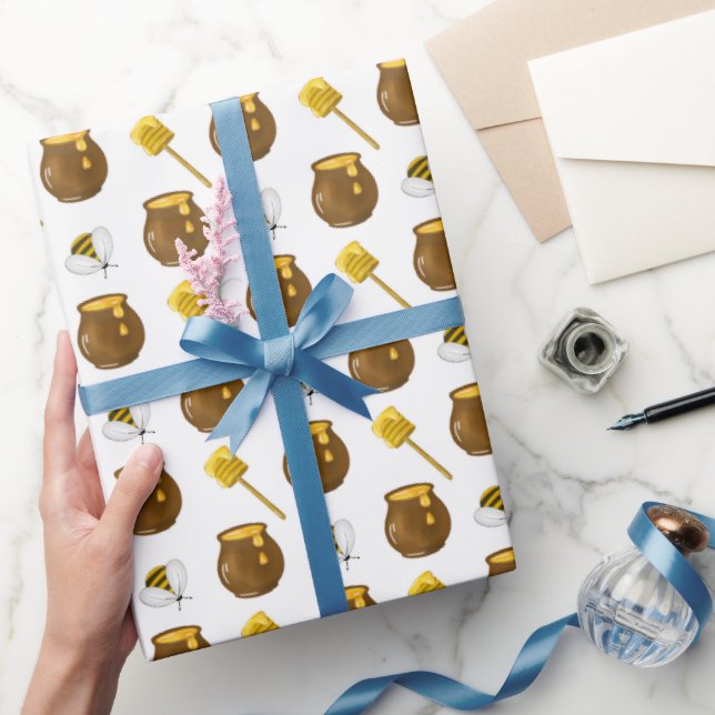 Honey Bumble Bee Gnome Pattern  Wrapping Paper (Gifting)