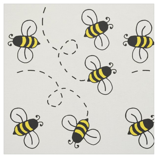 Honey Bumble Bee Sunny Yellow Nature Fabric (Swatch)