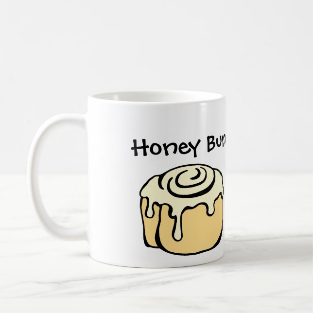 Honey Bun Funny Cute Love Humour Quote Baking Pun Coffee Mug (Left)