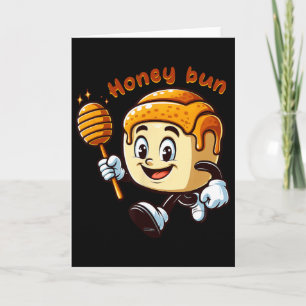 Honey Bun Valentine Sweet Pastry Dessert Cinnamon Card