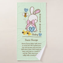 Honey Bunny Baby Boy Towel – Custom Bath Towel