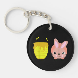 Honey Bunny Cute & Funny Rabbit Animal Lovers Key Ring