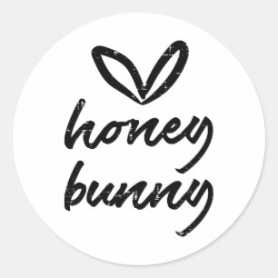 Honey Bunny Heart Cute Easter Couple Husnd Wife Me Classic Round Sticker