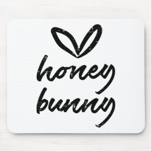 Honey Bunny Heart Cute Easter Couple Husnd Wife Me Mouse Mat