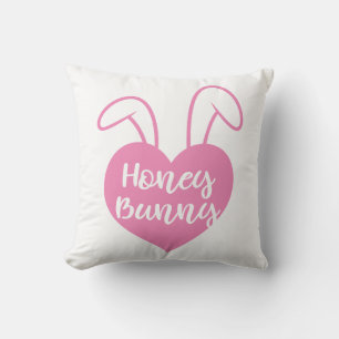 Honey Bunny pink heart Cushion