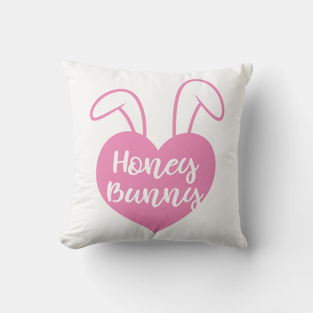 Honey Bunny pink heart Cushion (Front)