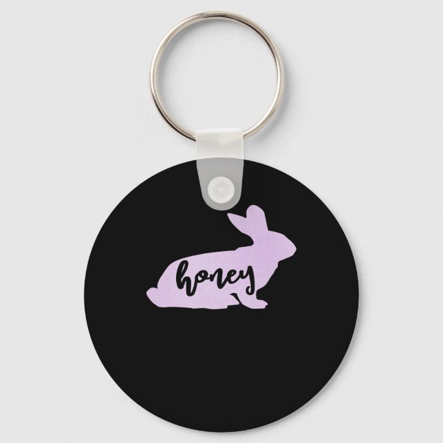 Honey Bunny Rabbit Easter Gift | Bunny Lover Key Ring (Front)
