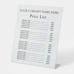 Honey Business Price List Pedestal Sign