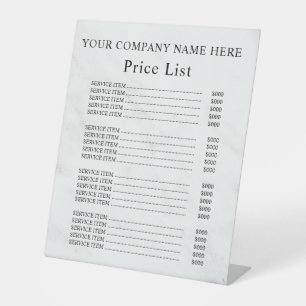 Honey Business Price List Pedestal Sign
