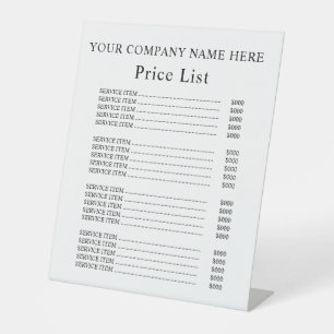 Honey Business Price List Pedestal Sign