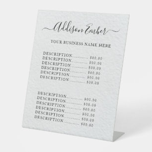  Honey Business Price List Pedestal Sign