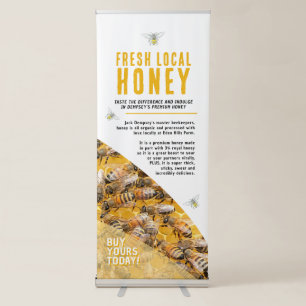Honey business promotional photo and bees banner