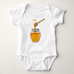 Honey cartoon illustration baby bodysuit