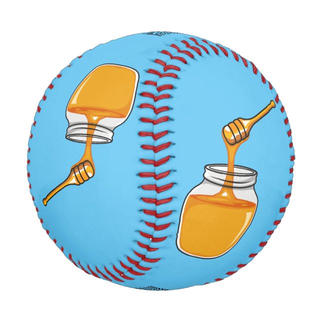Honey cartoon illustration  baseball (Angled)