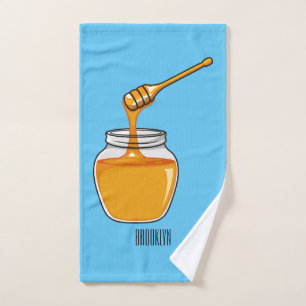 Honey cartoon illustration  bath towel set