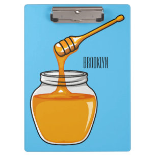 Honey cartoon illustration clipboard