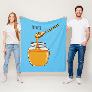 Honey cartoon illustration  fleece blanket