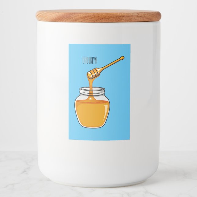 Honey cartoon illustration  food label (Front)