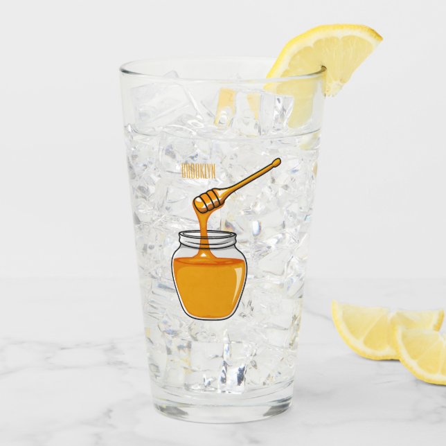 Honey cartoon illustration  glass (Back Ice)