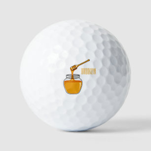 Honey cartoon illustration  golf balls