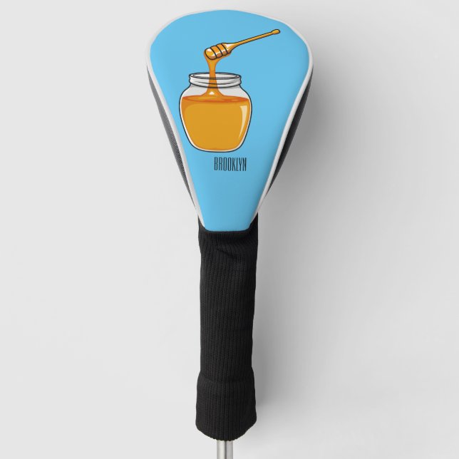 Honey cartoon illustration  golf head cover (Front)