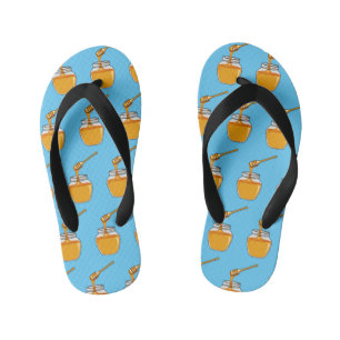 Honey cartoon illustration  kid's flip flops