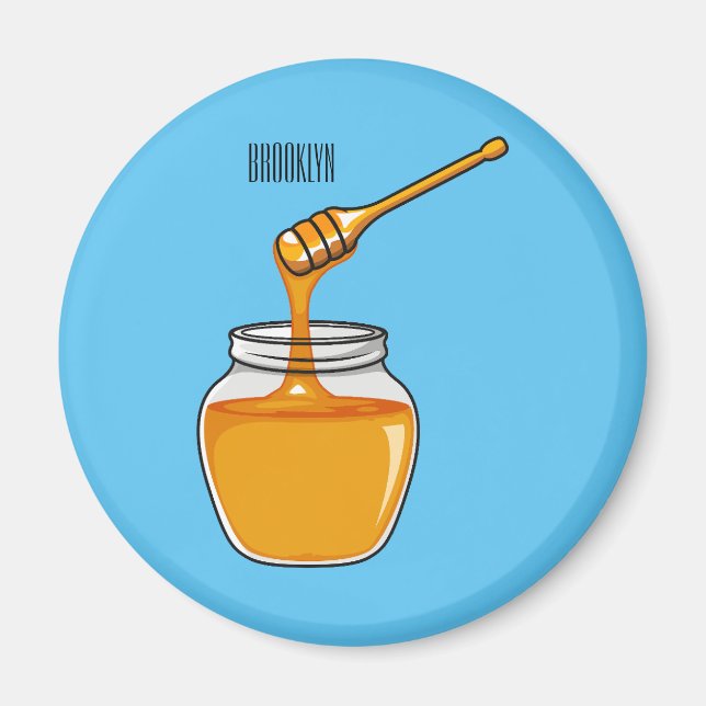 Honey cartoon illustration  magnet (Front)