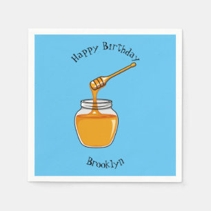 Honey cartoon illustration  napkin
