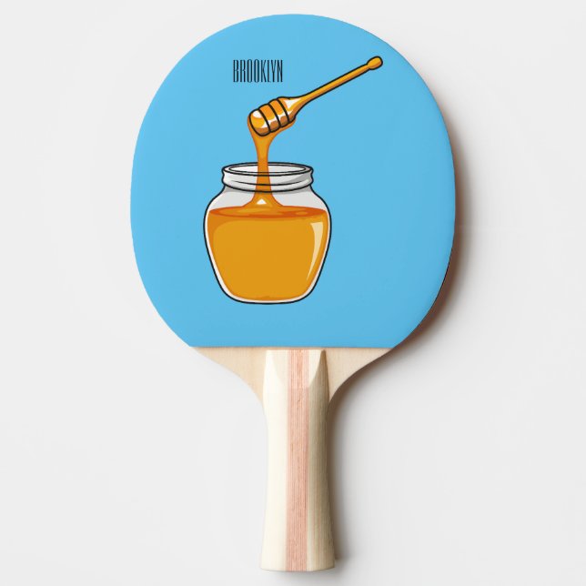 Honey cartoon illustration  ping pong paddle (Front)