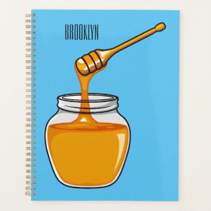 Honey cartoon illustration  planner