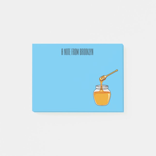 Honey cartoon illustration  post-it notes (Front)
