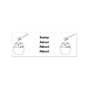 Honey cartoon illustration rubber stamp