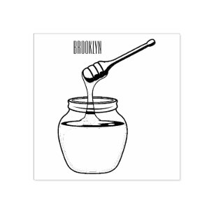 Honey cartoon illustration rubber stamp