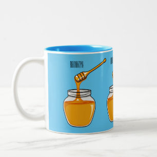 Honey cartoon illustration Two-Tone coffee mug