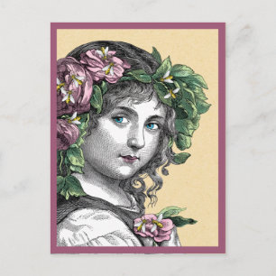 Honey Child Bees and Roses Postcard