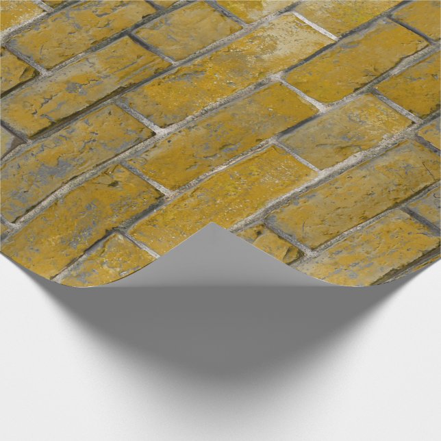 Honey Coloured Brick Wall Pattern Wrapping Paper (Corner)