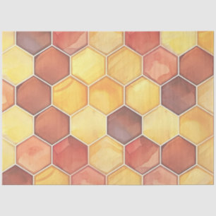 Honey Coloured Honeycomb Seamless Pattern Design Tissue Paper