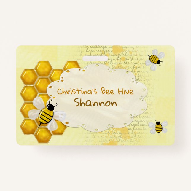Honey Comb 3D Whimsey BUSINESS EMPLOYEE ID Badge (Front)