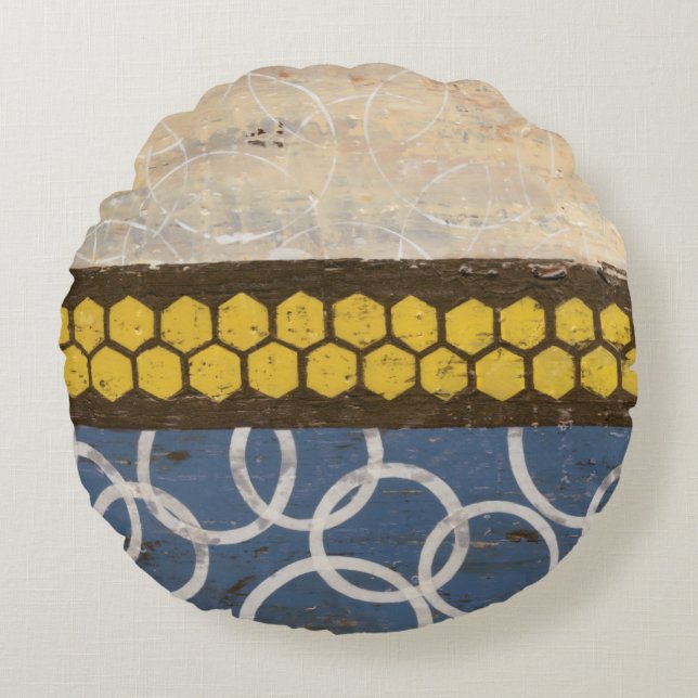 Honey Comb Abstract I Round Cushion (Front)