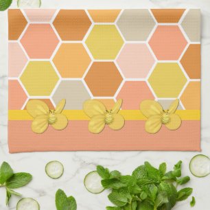 Honey Comb Bumble Bee Kitchen Towel