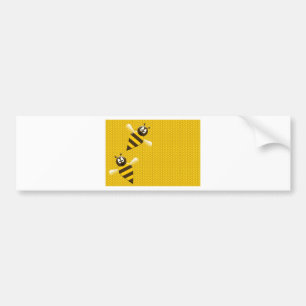 Honey Comb Yellow Gold  Bee Bees Pattern Art Bumper Sticker