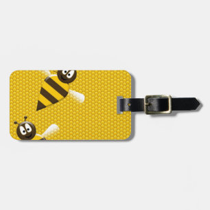 Honey Comb Yellow Gold  Bee Bees Pattern Art Luggage Tag