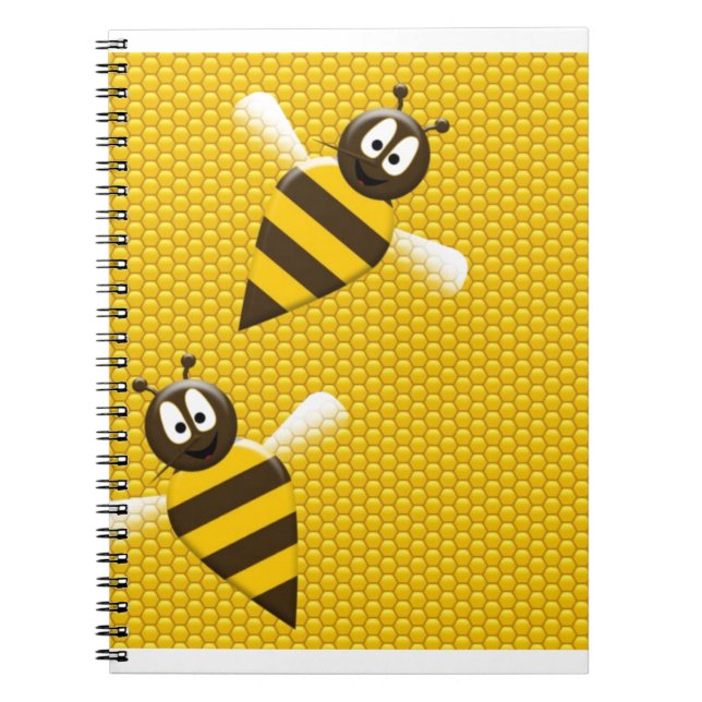 Honey Comb Yellow Gold  Bee Bees Pattern Art Notebook (Front)