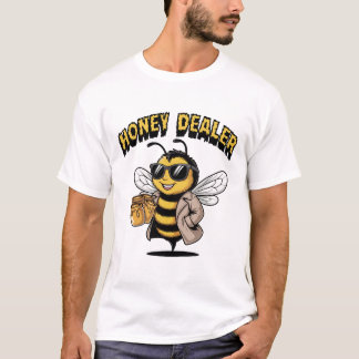 Honey Dealer: Beekeeper Dad Gift, Watercolor Bee T-Shirt