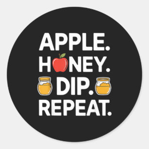 Honey Dip Repeat Funny Rosh Hashanah Jewish New Ye Classic Round Sticker