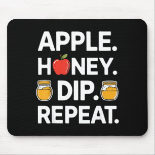 Honey Dip Repeat Funny Rosh Hashanah Jewish New Ye Mouse Mat