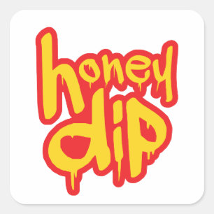 honey dip square sticker