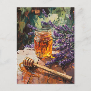 Honey Dipper and Lavender Scenic Postcard