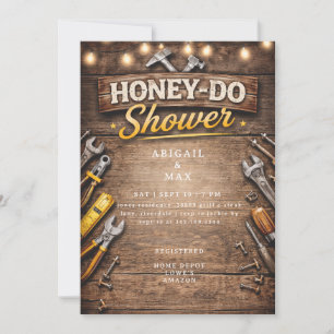 Honey Do Couples Rustic Bridal Shower Invitation